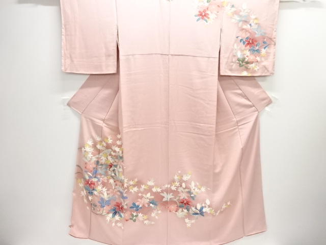 枝花に鳥模様訪問着